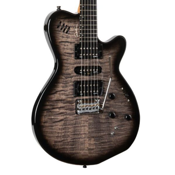 Godin xtSA Flame Electric Guitar w/Gig Bag - Trans Black