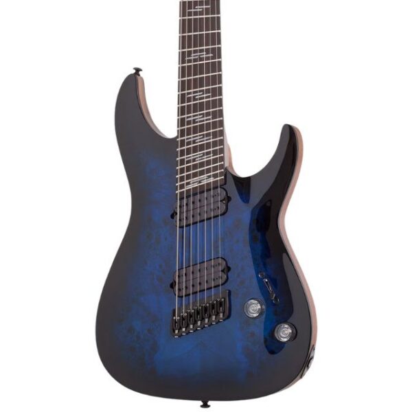 Schecter Omen Elite-7 Multiscale - See-Thru Blue Burst