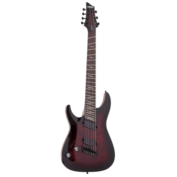 Schecter Omen Elite-7 Multiscale Left-Handed, Black Cherry Burst