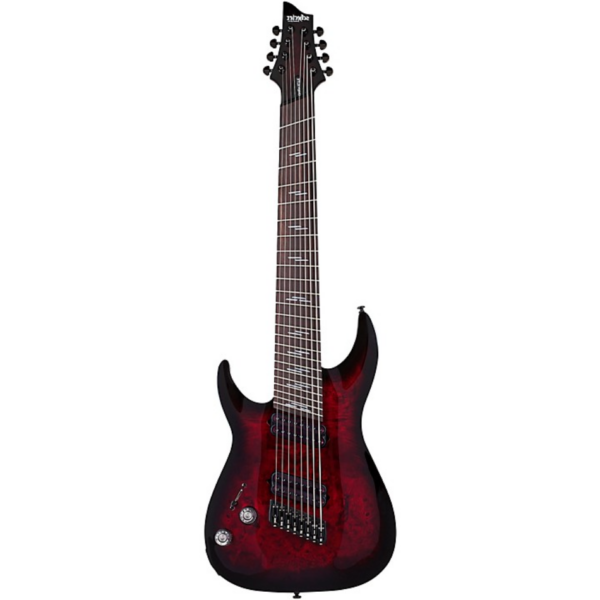 Schecter Omen Elite-8 LH Multiscale 8-String, Black Cherry Burst