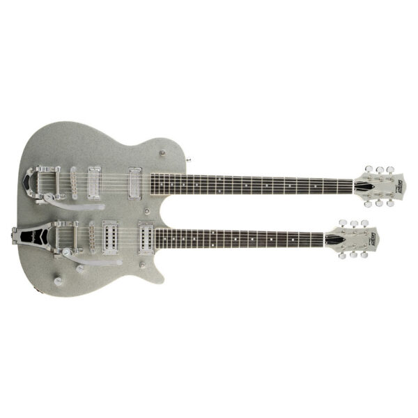 Gretsch G5566 Jet Double Neck Electric Guitar - Silver Sparkle