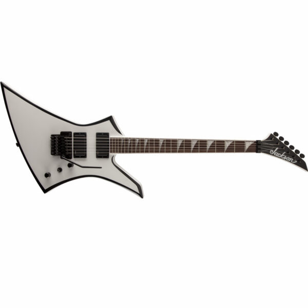 Jackson KEXMG Kelly – White w/ Black Bevels, Rosewood