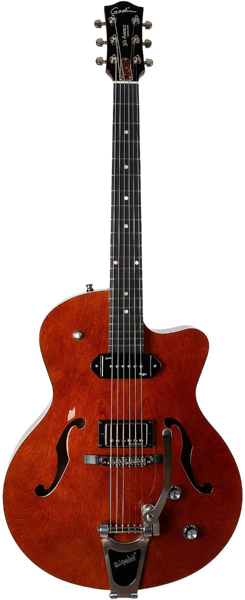 Godin 5th Avenue Uptown Custom Hollow Body - Havana Brown