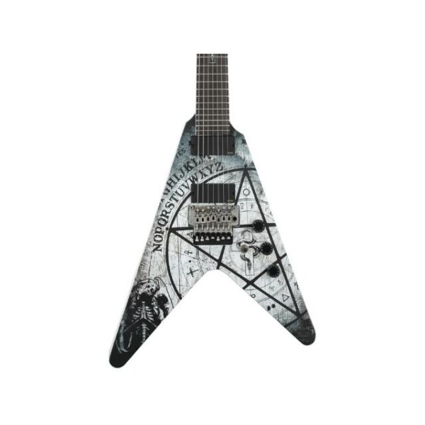 Schecter Randy Weitzel V-7 FR Electric Guitar, Satin White