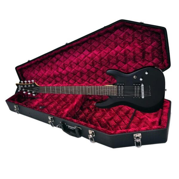 Schecter C-7 Deluxe 7-String, Satin Black + Coffin Case Bundle