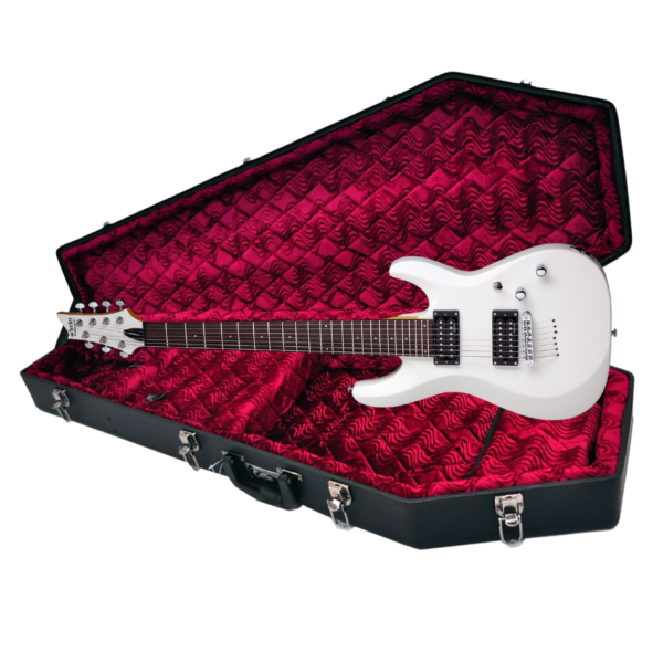 Schecter C-7 Deluxe 7-String, Satin White + Coffin Hard Case