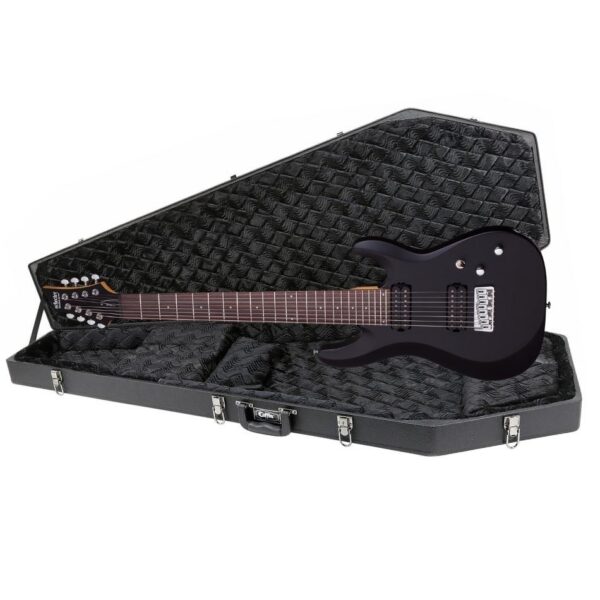 Schecter C-8 Deluxe 8-String Satin Black + Coffin Case Bundle