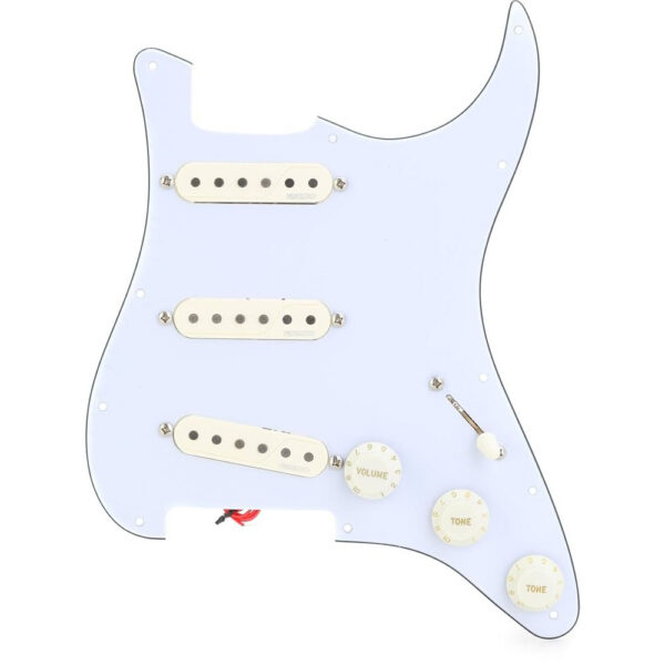 Fishman Fluence Loaded Strat Pickguard - White, 3 Pickups