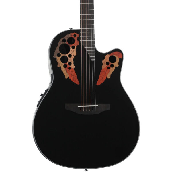 Ovation Celebrity Elite CE44L-5 Left-Handed Acoustic-Electric, Black