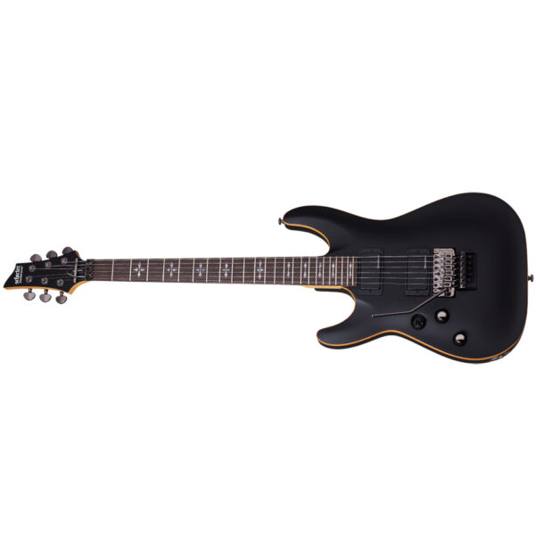 Schecter Demon-6 Left-Handed Electric Guitar - Satin Black, Floyd Rose