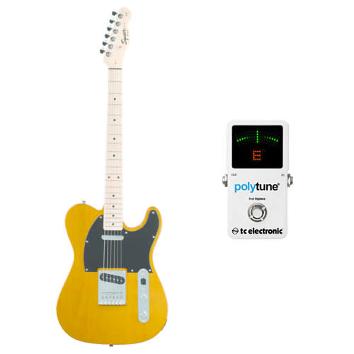 Fender Squier Affinity Telecaster Maple w/ Polytune 2 Bundle