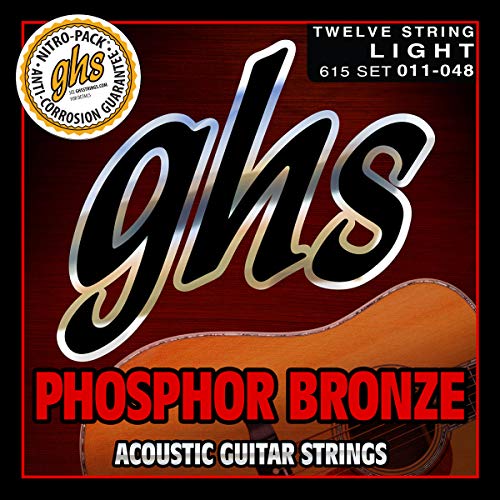 GHS Phosphor Bronze 12-String Acoustic Strings 615 Light 11-48