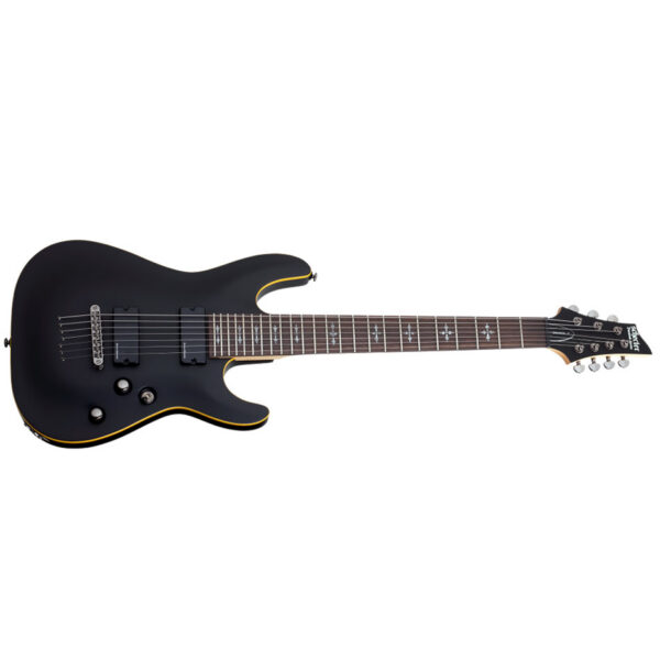 Schecter Demon-7 7-String Electric Guitar - Aged Black Satin