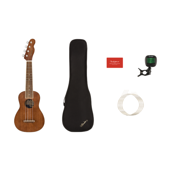 Fender Seaside Soprano Ukulele Pack – Natural, Walnut Board