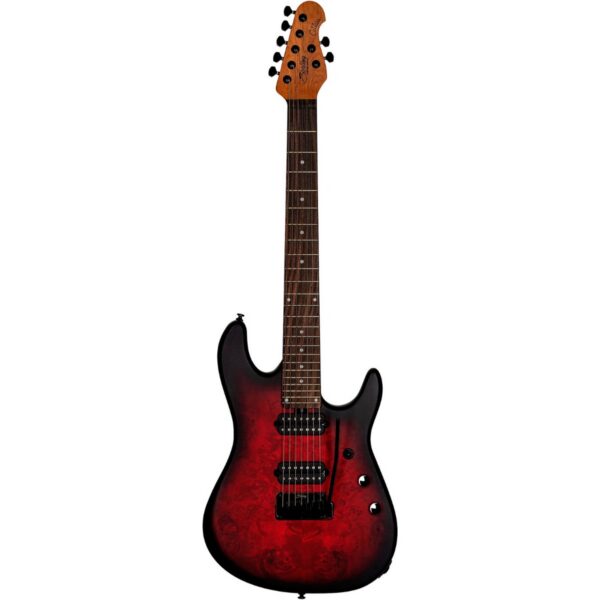 Sterling by Music Man Richardson7 7-String – Dark Scarlet Burst