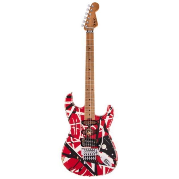 EVH Striped Series Frankie - Red/Black Stripe Relic
