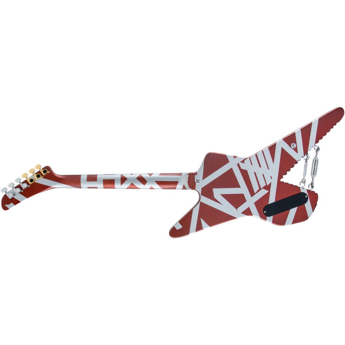 EVH Striped Series Shark Electric Guitar - Burgundy/Silver, Pau Ferro FB - Image 4