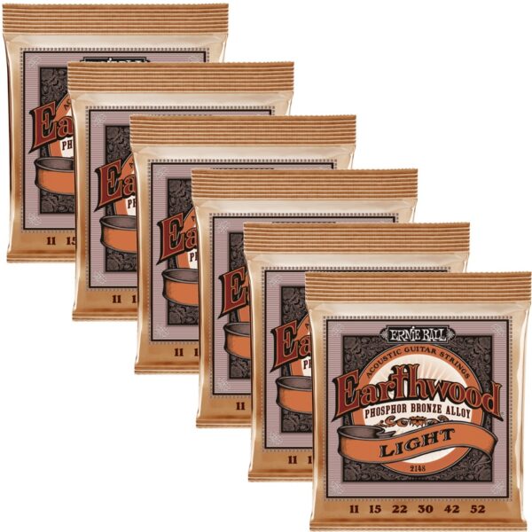 Ernie Ball Super Slinky Acoustic Phosphor Bronze Strings – 6 Pack