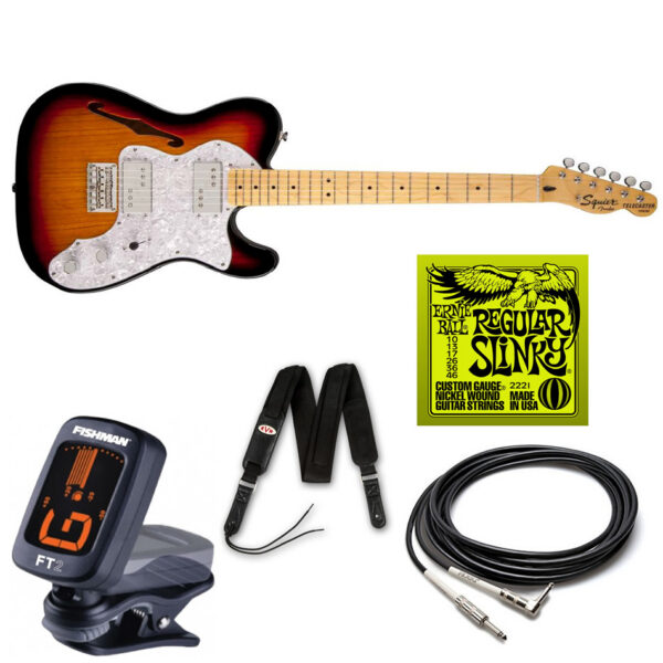 Squier '72 Vintage Modified Tele Thinline, 3TS + Accessory Bundle